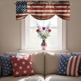 thumbnail image 4 of Independence Day Tie Up Valances Curtain, Adjustable Kitchen Retro US Flag Wood Grain Vintage Stars Valances for Windows Decor, Rod Pocket Short Curtains Set for Bedroom/Bathroom, 42"x12", 4 of 9