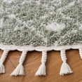 thumbnail image 3 of SAFAVIEH Berber Fringe Vinal Aztec Shag Area Rug, Sage/Ivory, 6'7" x 6'7" Round, 3 of 11
