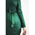 thumbnail image 4 of Vestido midi efecto metalico Roman Fashion, Talla Extra, Verde botella, 4259, 4 of 7