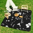 thumbnail image 6 of Black And White Ink Flower Outdoor Picnic Blanket, Foldable Waterproof Beach Mat, Portable Beach Blanket for Beach Camping, Hiking, Family Concerts, 6 of 7