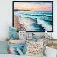 thumbnail image 2 of Designart 'Sunrise Glow On The Ocean Waves III' Nautical & Coastal Framed Canvas Wall Art Print, 2 of 5