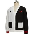 thumbnail image 3 of Black White Cardigan Sweater Unisex Knitted Jacket Warm Coat for Halloween, 3 of 8