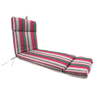 Jordan Manufacturing 72" x 22" Giden Cider Pink and Green Stripe Rectangular Outdoor Chaise Lounge Cushion with Ties and Hanger Loop