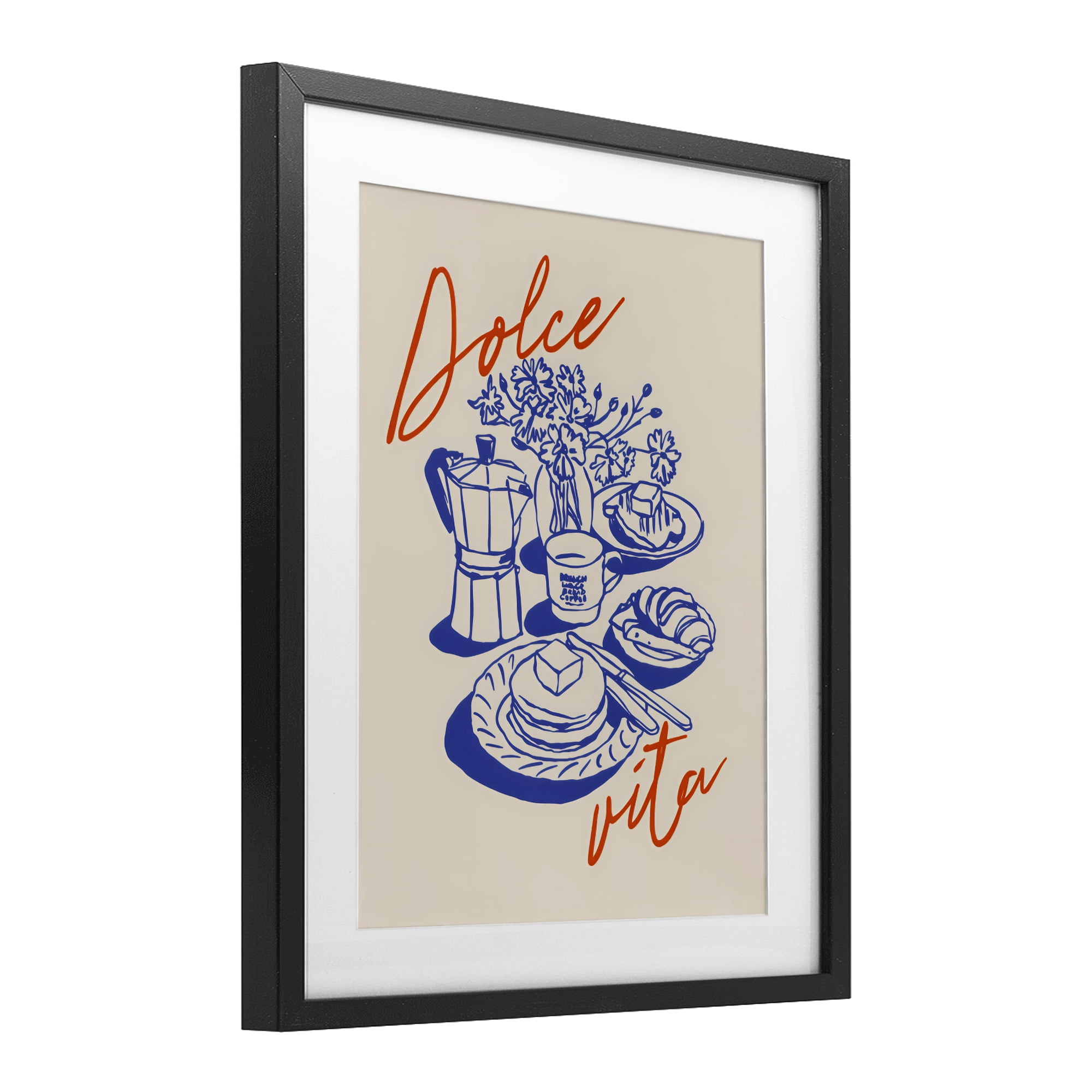 Stupell Industries Retro Breakfast Morning Spread Black Framed Print Under Glass, design by The Prints Vibe