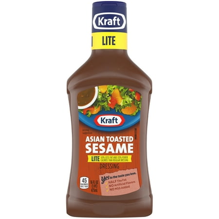 (3 Pack) Kraft Asian Sesame Lite Dressing, 16 Fl Oz (Best Asian Salad Dressing)
