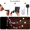 thumbnail image 5 of Guirnalda de luces solares para exterior, 50 LED, 6,9 m, decorativas, IP44, impermeables, 8 modos, para exteriores, interiores y fiestas navideñas (multicolor), 5 of 5