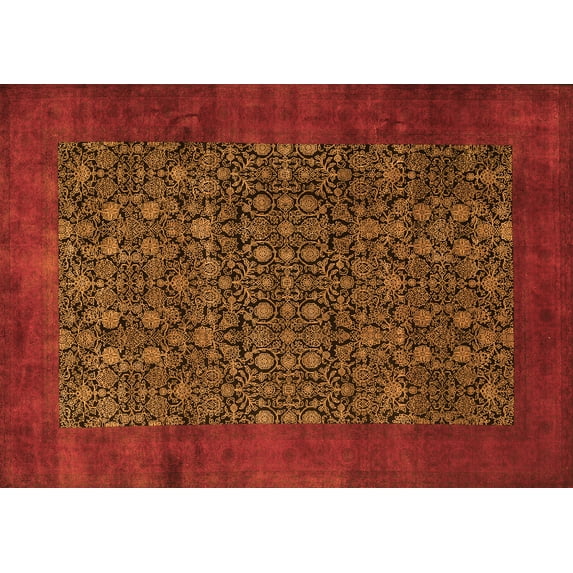 Ahgly Company Indoor Rectangle Persian Orange Traditional Area Rugs, 4' x 6'
