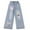 d-Light Blue, variant on Gaexia School Uniform Girls's Bowknot Jeans Wide Leg Flare Cargo Jeans Boot Cut Bottom Denim Pants Baggy Blue Jeans For Girls