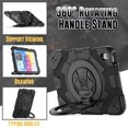 thumbnail image 4 of ELEHOLD Kids Case for iPad 10th Generation 10.9" 2022, Three-Layer Heavy Duty Rugged Shockproof Case with 360° Rotatable Folding Handle Grip Kickstand Crossbody Shoulder Strap for iPad 10th Gen,Black, 4 of 7