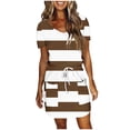 thumbnail image 1 of Robes pour Femmes, Robe Mi-Mollet à Manches Courtes et Col en V pour Femmes, 1 of 5