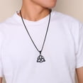 thumbnail image 2 of Vnox Triquetra Necklace, Black Stainless Steel Celtic Knot Necklace for Men with 24" Rolo Chain, 2 of 7
