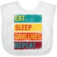thumbnail image 3 of Inktastic EMT Doctor Dispatcher Eat Sleep Save Lives Repeat Boys or Girls Baby Bib, 3 of 4