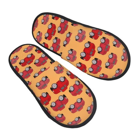 

Jgfou Red Cars Print Womens Cozy Memory Foam Slippers Soft Warm Slip On House Slippers Anti-Skid Rubber Sole Creative Gifts for Women Mom Girlfriend