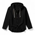 thumbnail image 4 of RXMEKW Solid Color Hooded Cardigan for Men with Button Front and Long Sleeves, 4 of 9