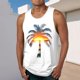 thumbnail image 1 of Camiseta sin mangas de cuello redondo para hombre, estampada, informal, deportiva, elástica, de moda, de poliéster., 1 of 5