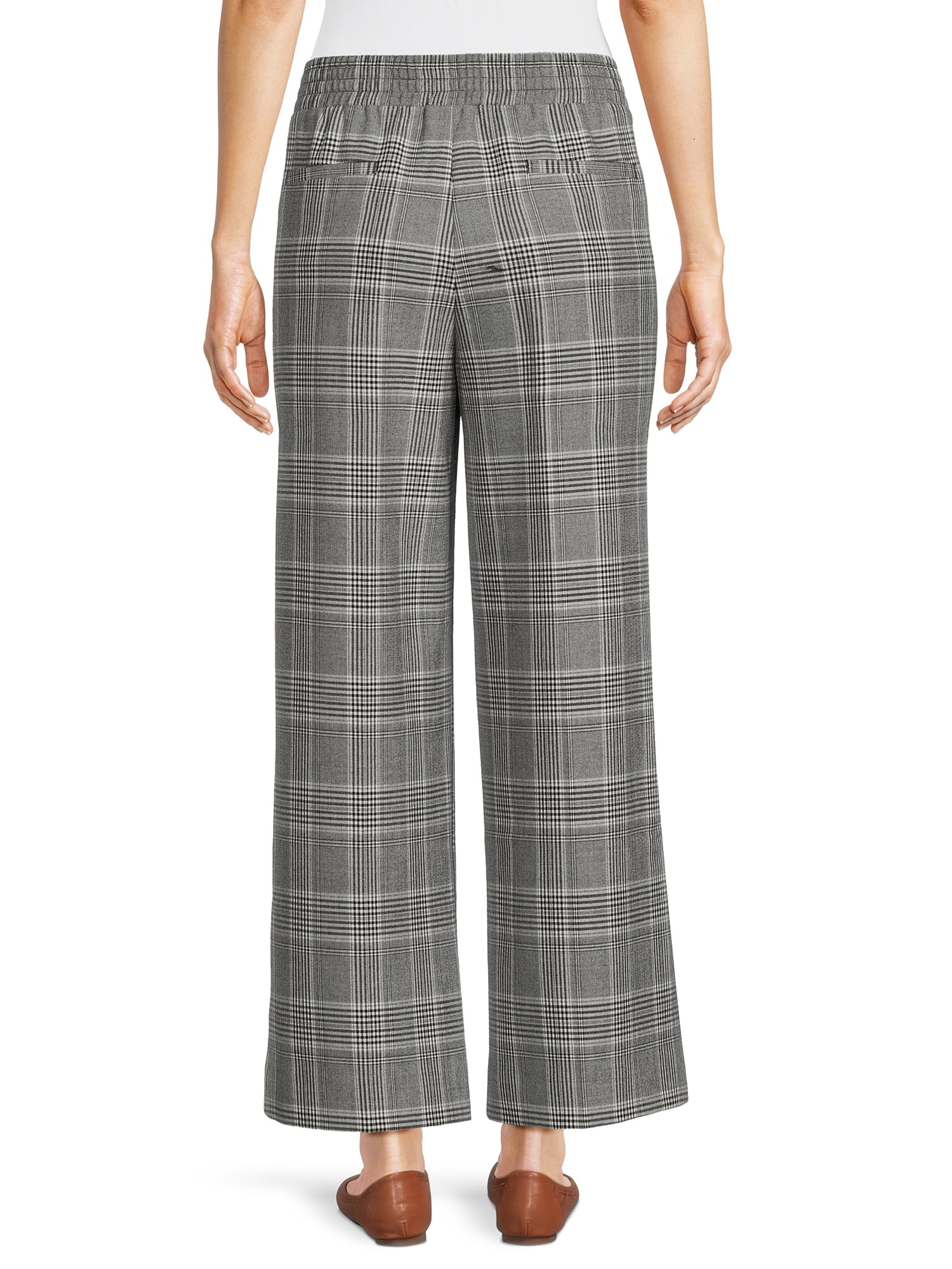 Time and Tru Women's Wide Leg Pants, 30 Inseam for Regular