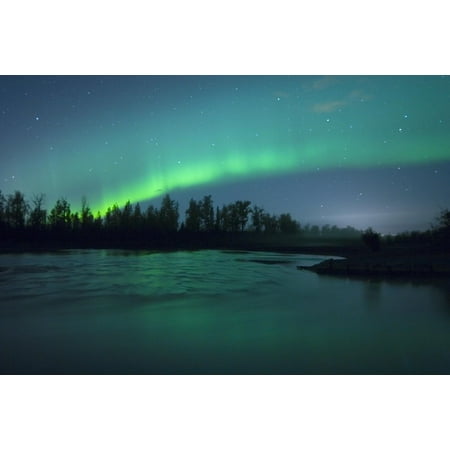 Wallmonkeys Aurora Borealis over the River Peel and Stick ...