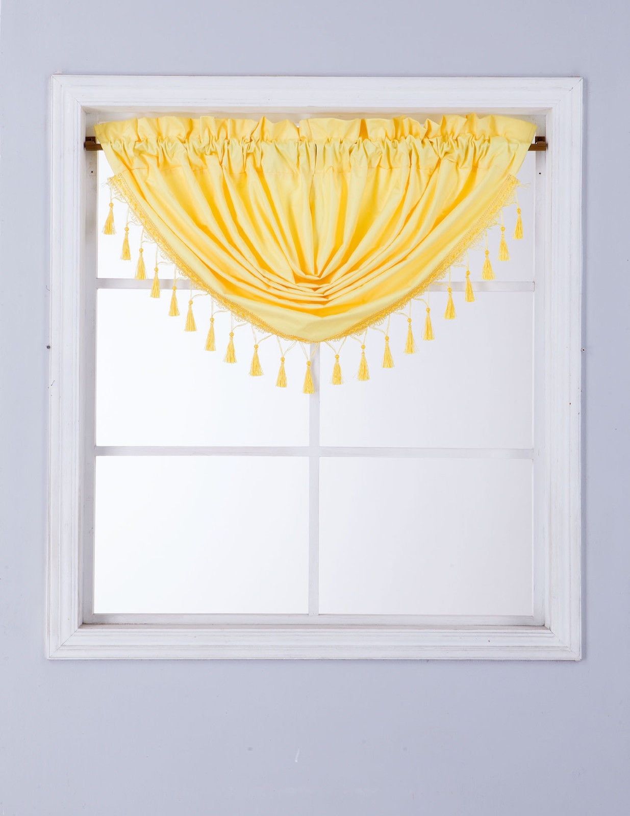 Rs8 1Piece Yellow Swag Waterfall Insulated Foam Lined Blackout Rod