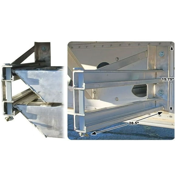 Loading Ramp Storage Brackets for Trailer - Bolt on, 28.5" Wide x 15.75" Height - Ramp Stand Storage Brackets for Semi-Trailers