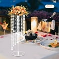 thumbnail image 6 of 2Pcs Flower Column Crystal Flower Stand Tall Vases for Wedding Party Centerpieces 23.6in, 6 of 14