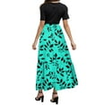 thumbnail image 5 of vigerkar Maxi Dresses for Women Summer Short Sleeve Floral Long Dress Elegant Party Cocktail A Line Flowy Fall Dress Mint Green, XL, 5 of 6