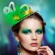 thumbnail image 4 of Diademas para mujer, diadema cuadrada, diadema de malla con diseño de Patrick para festivales irlandeses, disfraz de carnaval, diadema de cortesía., 4 of 5