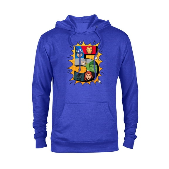 Marvel Avengers Comic Super Heroes 5th Birthday - Pullover Hoodie for Adults - Customized-Royal Heather