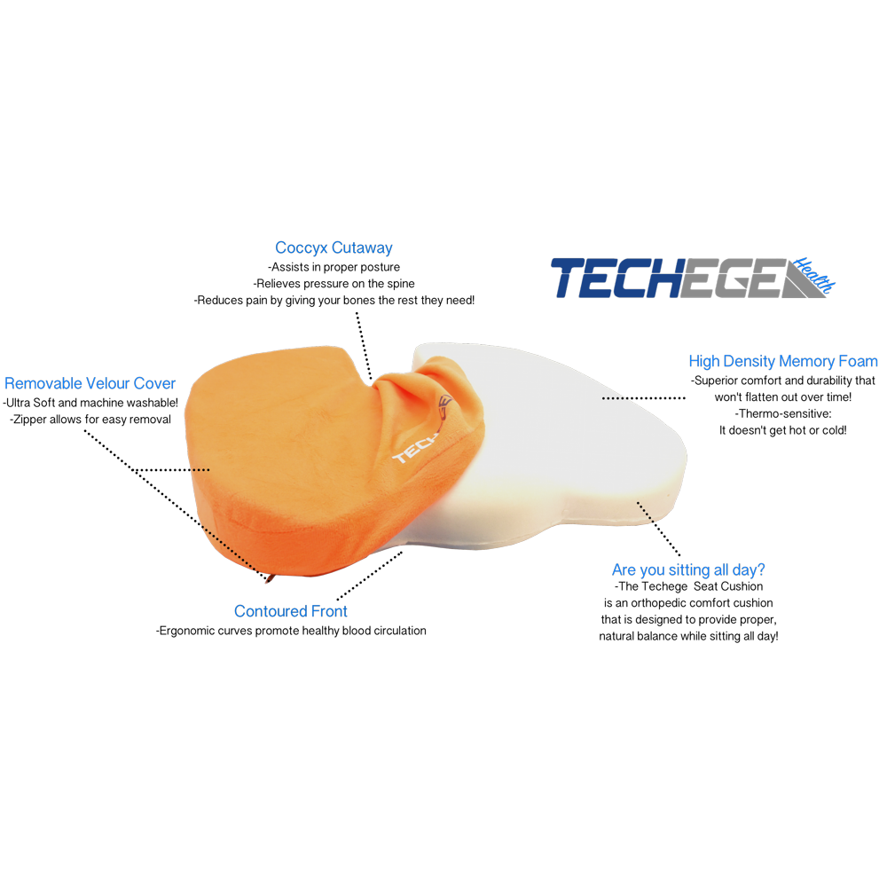 Premium Memory Foam Seat Cushion Pain Relief for Coccyx, Tailbone