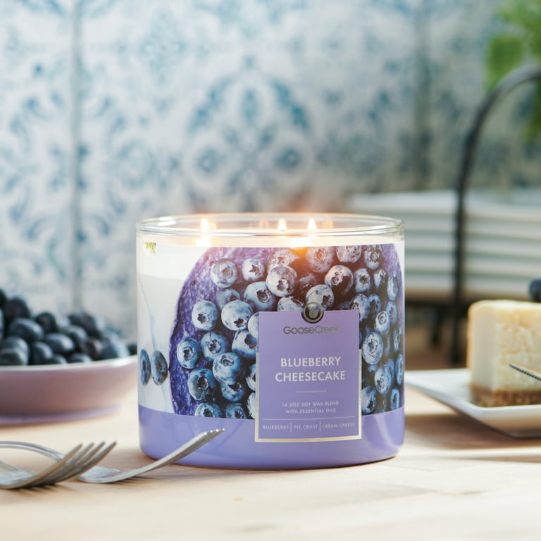 Goose Creek, Blueberry Cheesecake Scented 3 Wick Jar Candle, 14.5oz, Sweet  