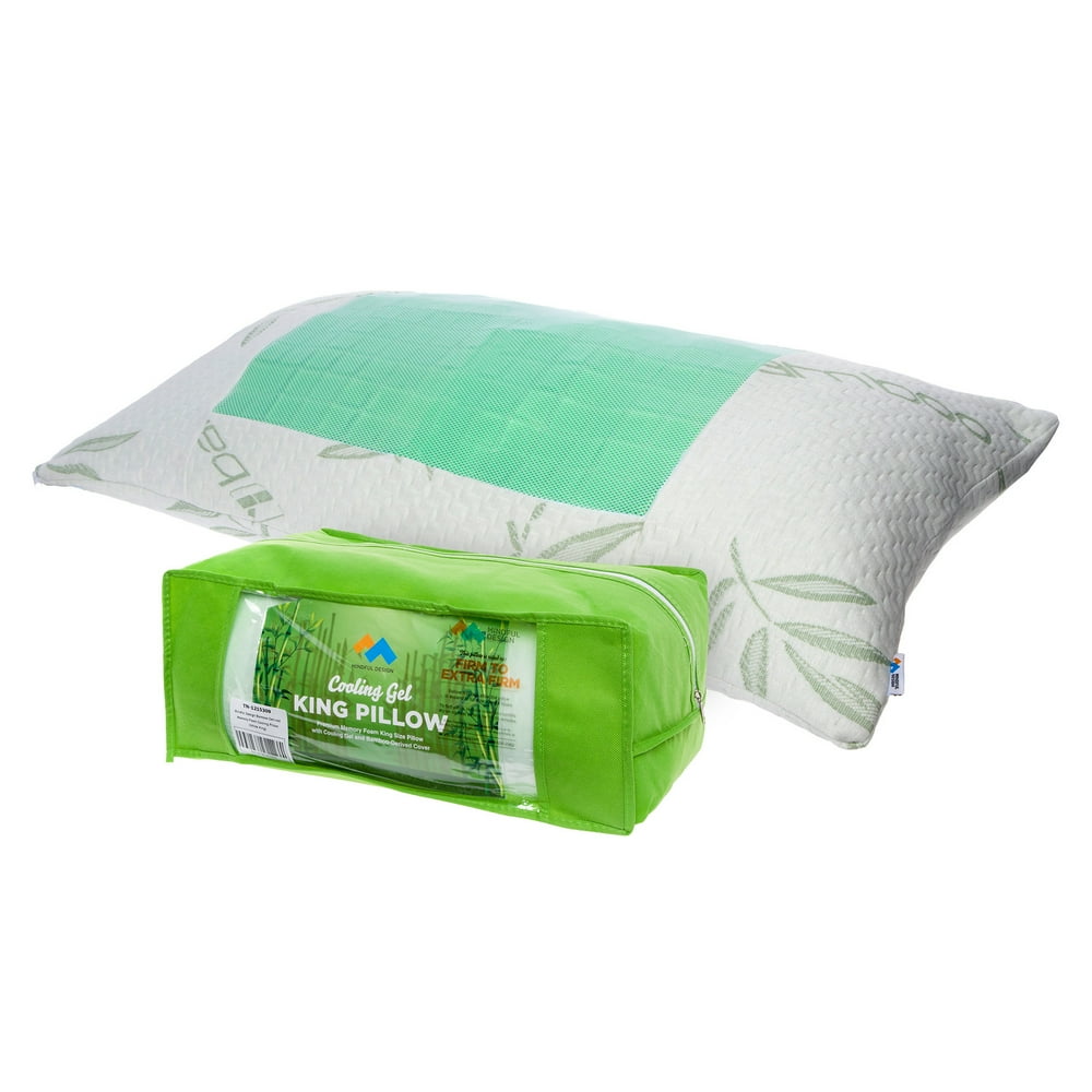 Mindful Design Firm Memory Foam Pillow Bamboo Derived Cover w