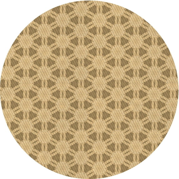 Ahgly Company Indoor Round Patterned Cinnamon Brown Area Rugs, 4' Round
