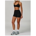thumbnail image 5 of PISONIC Workout Sets for Women 2 Pieces Criss Cross Back Sports Bras Matching High Waist Butt Lifting Shorts Yoga Outfits, 5 of 11