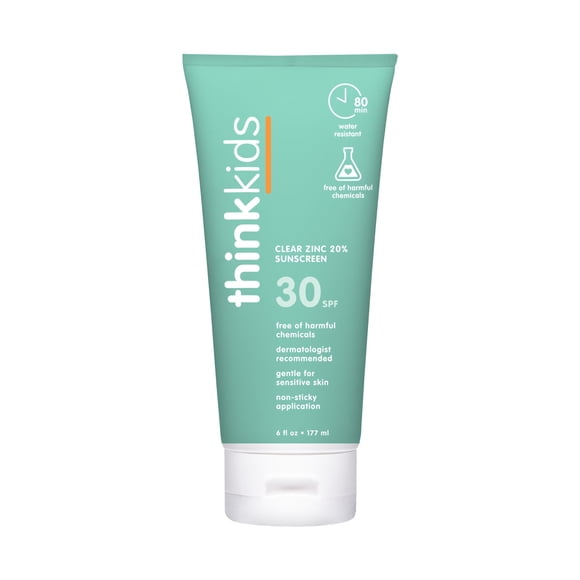 Protector solar THINK Thinkkids SPF 30, óxido de zinc transparente, 180 ml