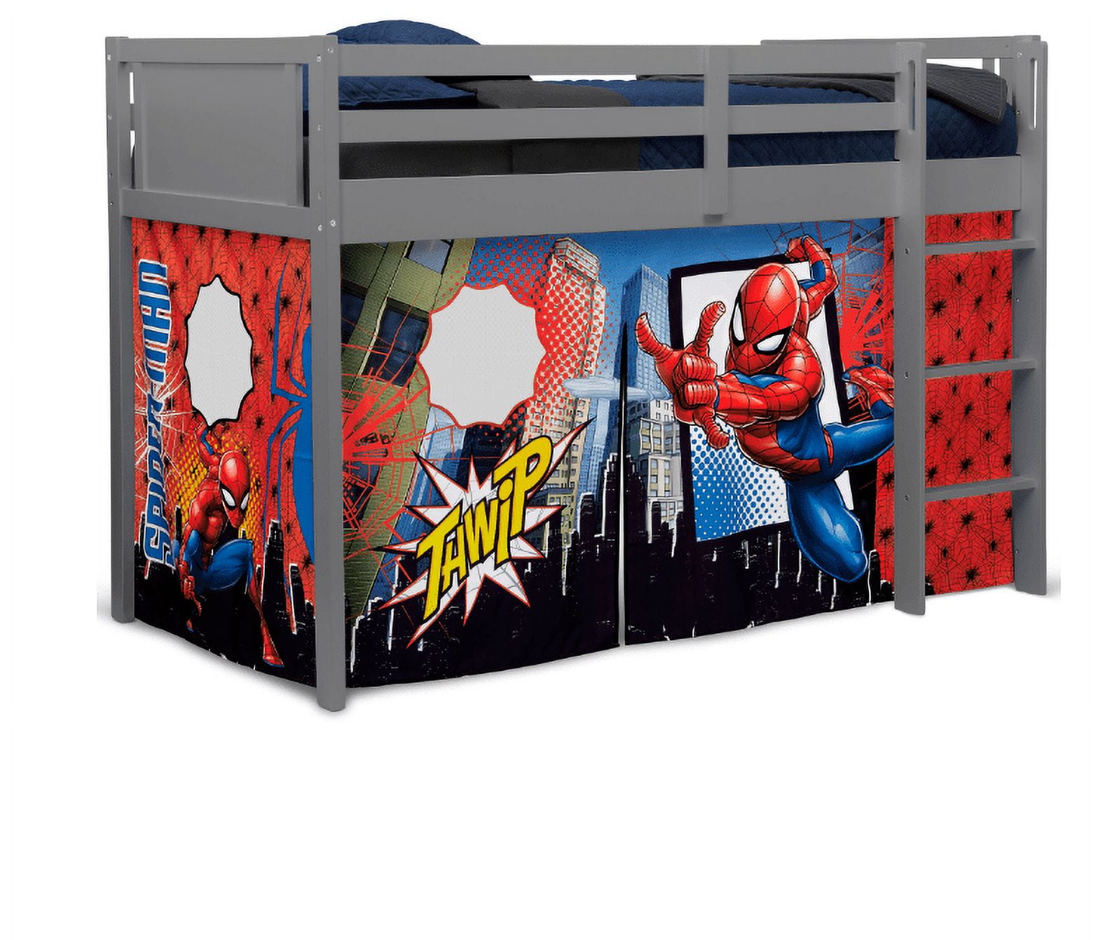 Spider-Man Loft Bed Tent by Delta Children - Curtain Set for Low Twin Loft Bed (Bed Sold Separately)