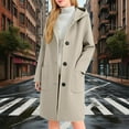 thumbnail image 2 of Trench Coat Women Sevevn Womens Wool Blend Pea Coat Fashion Winter Dressy Overcoat Single Breasted Trench Jackets with Hood, 2 of 9