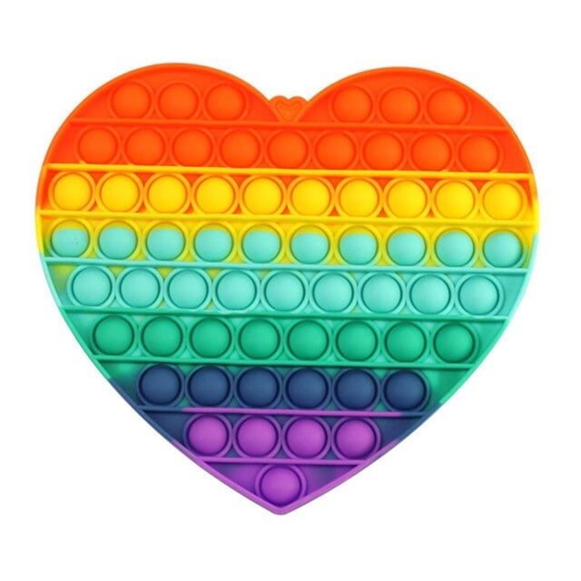 Fidget Toy Push Pop It en forma de corazón, antiestrés