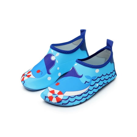 

Gomelly Kids Beach Shoe Surfing Aqua Socks Quick Dry Water Shoes Comfort Flats Summer Exercise Barefoot Pirate Whale 11.5C