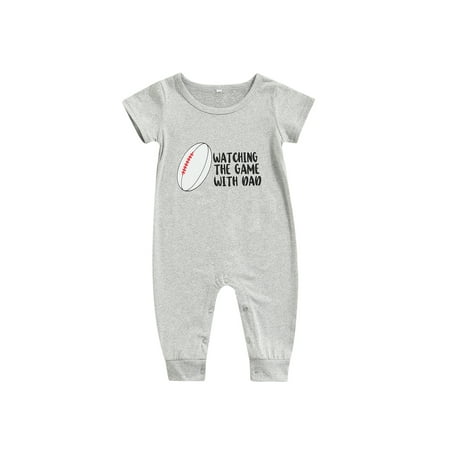 

IZhansean Newborn Infant Baby Girl Boy Funny Romper Short Sleeve Letter Print Bodysuit Jumpsuit Playsuit Gray 6-9 Months