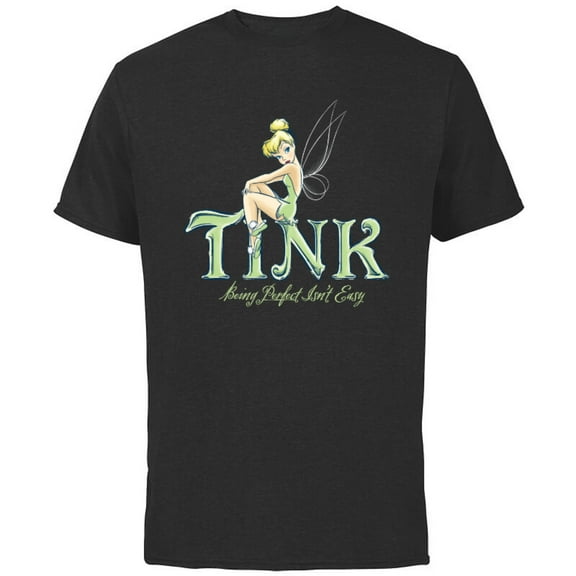 Disney Peter Pan Tinker Bell Being Perfect Isn’t Easy - Short Sleeve Cotton T-Shirt for Adults - Customized-Black