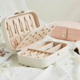 thumbnail image 2 of 2 Layers Jewelry Case PU Leather Storage Box Multifunctional Container For Women Travel, 2 of 5