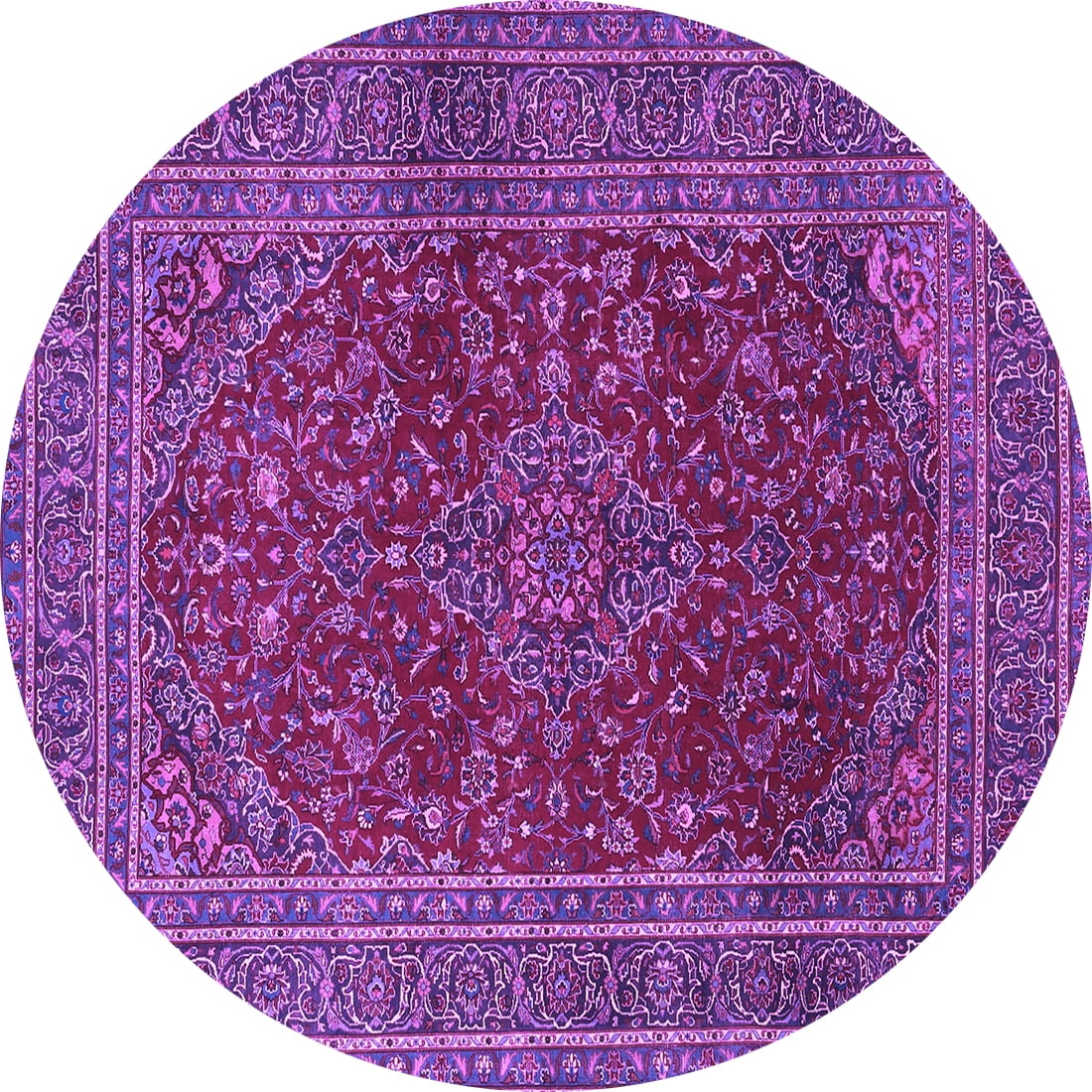 Purple Roung Rug Ahgly Company Indoor Round Medallion Purple Traditional Area Rugs, 5 ...