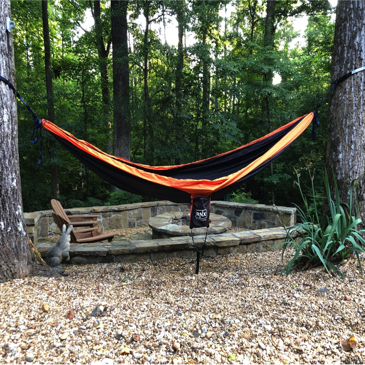 RNX Orange Portable Double Hammock Lightweight Parachute Nylon for Camping Outdoor