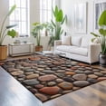 thumbnail image 4 of Stones 3x5ft Non Slip Area Rug Abstract Multi Colored Cobblestones Stones Photo Washable&nbsp;Soft Area Rugs for Living Room, Indoor&nbsp;Circle Carpet for Bedroom Dining Room Kitchen, 4 of 9