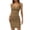 Khaki, variant on Women's Sleeveless Bodycon Mini Dress Ruched Tank Dress Casual Stretch Party Club Short Dress