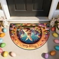 thumbnail image 7 of Antqov Easter Half Round Door Mat 16x24" Non-slip Washable Easter Eggs Bunny Carpet Floor Mats Soft Entrance Doormat Rugs for Indoor Outdoor Bathroom Kitchen Home Decorations, 7 of 7