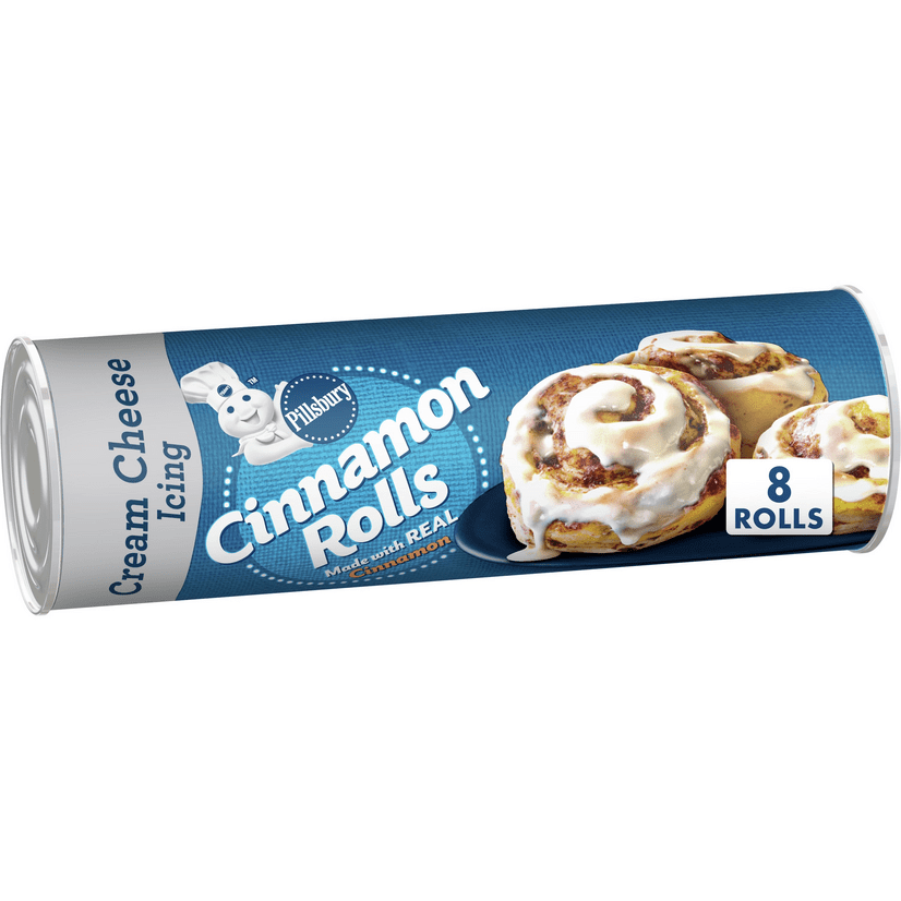 Pillsbury Cinnamon Rolls, Cinnabon Cinnamon Cream Cheese Icing, 8 ct