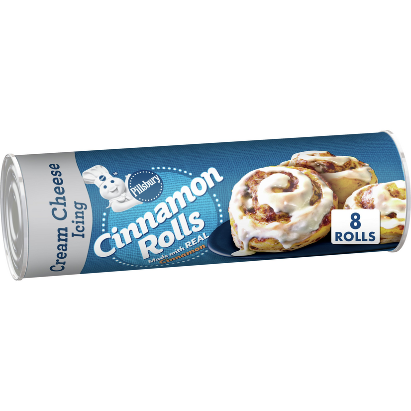 Pillsbury Cinnamon Rolls, Cinnabon Cinnamon Cream Cheese Icing, 8 ct