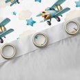 thumbnail image 4 of jejeloiu Cartoon Airplane Black Out Curtains,Vintage Aircraft Theme Curtains Pack of 2 (42x63 Each),Blue Stars Pattern Bedroom Curtains For Boys Kids,Breathable Home Decor, 4 of 6