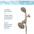 thumbnail image 3 of Waxman Premium Combo Fixed/Handheld Shower Head with 6 Spray Settings, Brushed Nickel, 3 of 8