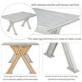 thumbnail image 4 of Dining Table Set for 6, Dining Room Set with Bench and Chairs, 6 Piece Farmhouse Dining Set, Wood Dining Table with Unique Legs, FURNINEST Dining Table Set Furniture for Kitchen Dining Room, Gray, 4 of 10